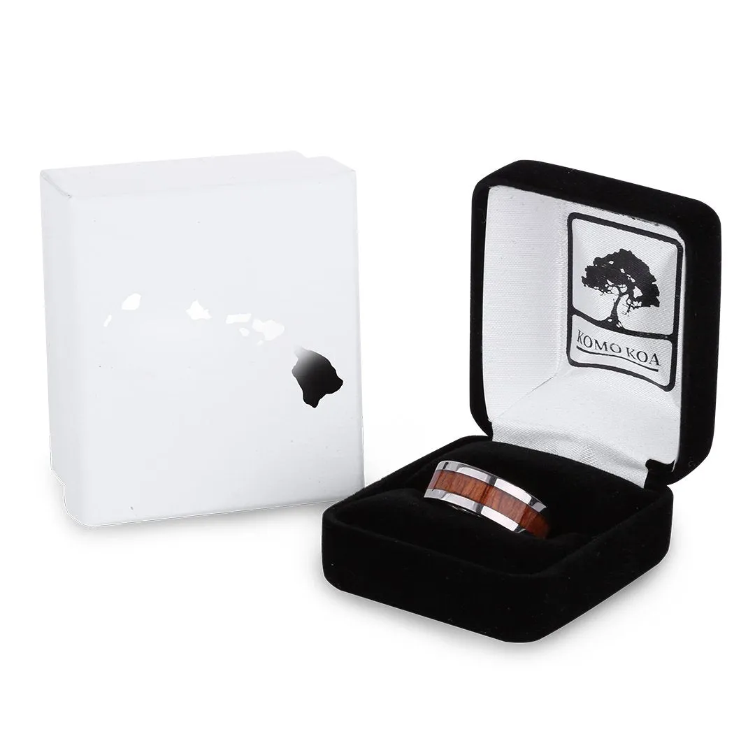 Hawaiian Koa Wood Titanium Ring - Classic