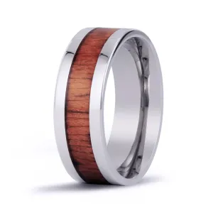 Hawaiian Koa Wood Titanium Ring - Classic