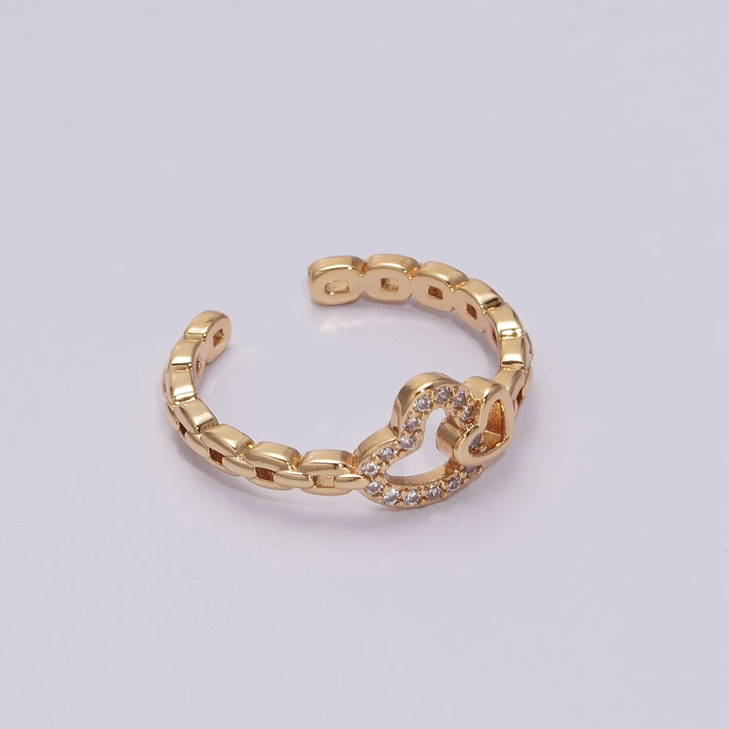 Heart rings, heart adjustable ring, open ring, LOVE rings, double heart ring, gold heart rings, LOVE rings, Silver heart rings, thin heart U-096