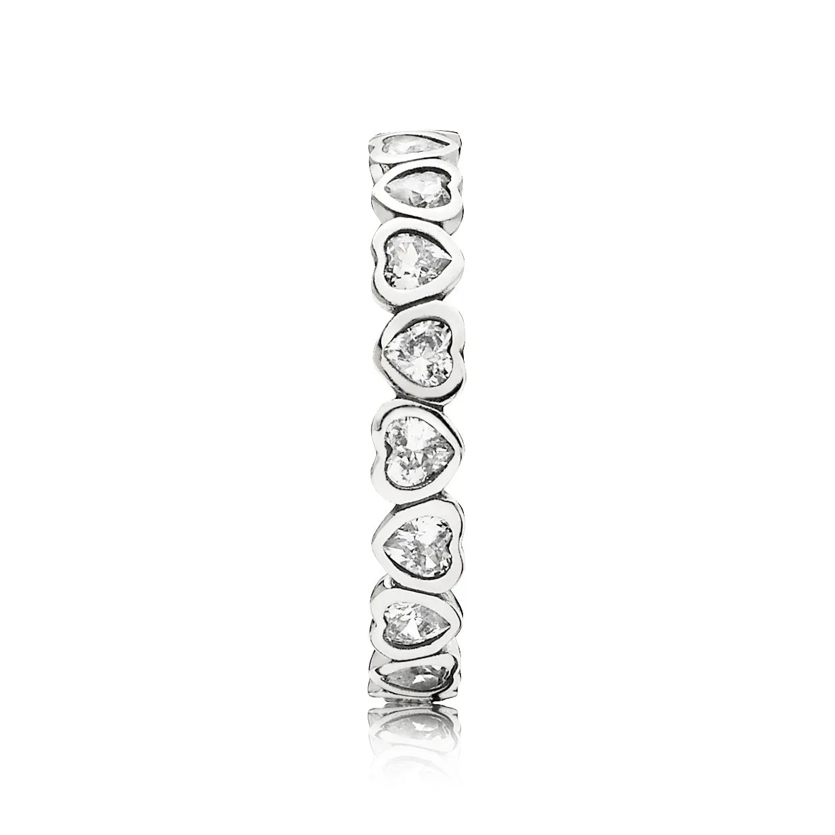 Heart silver ring with cubic zirconia