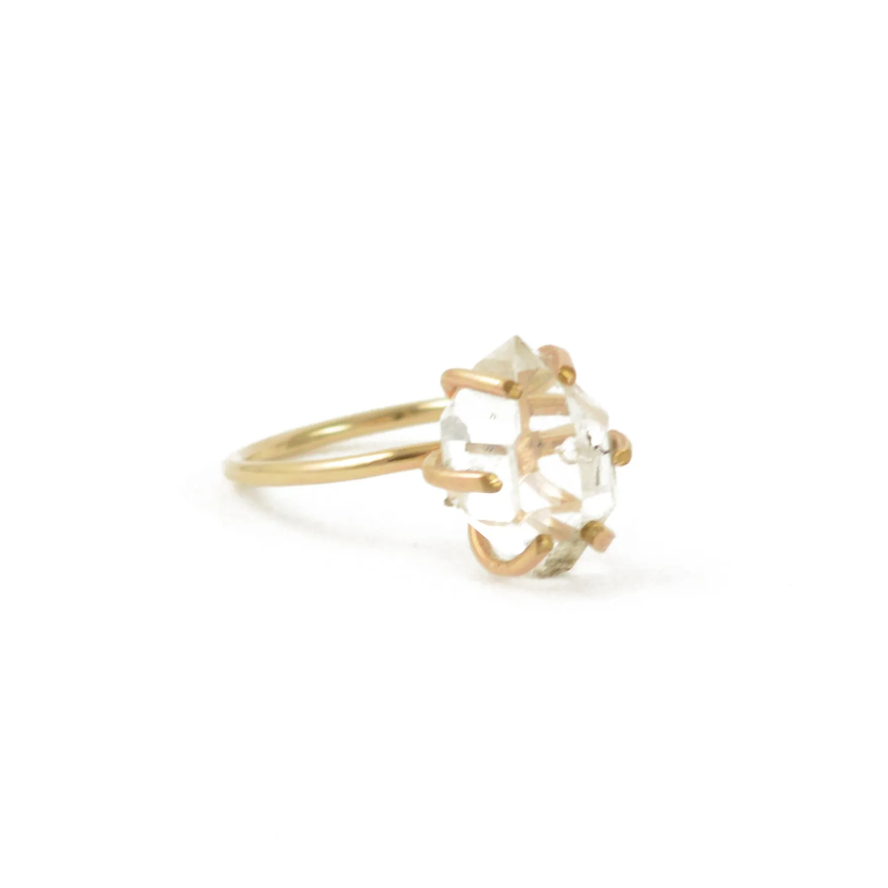 Herkimer Diamond Ring in Gold