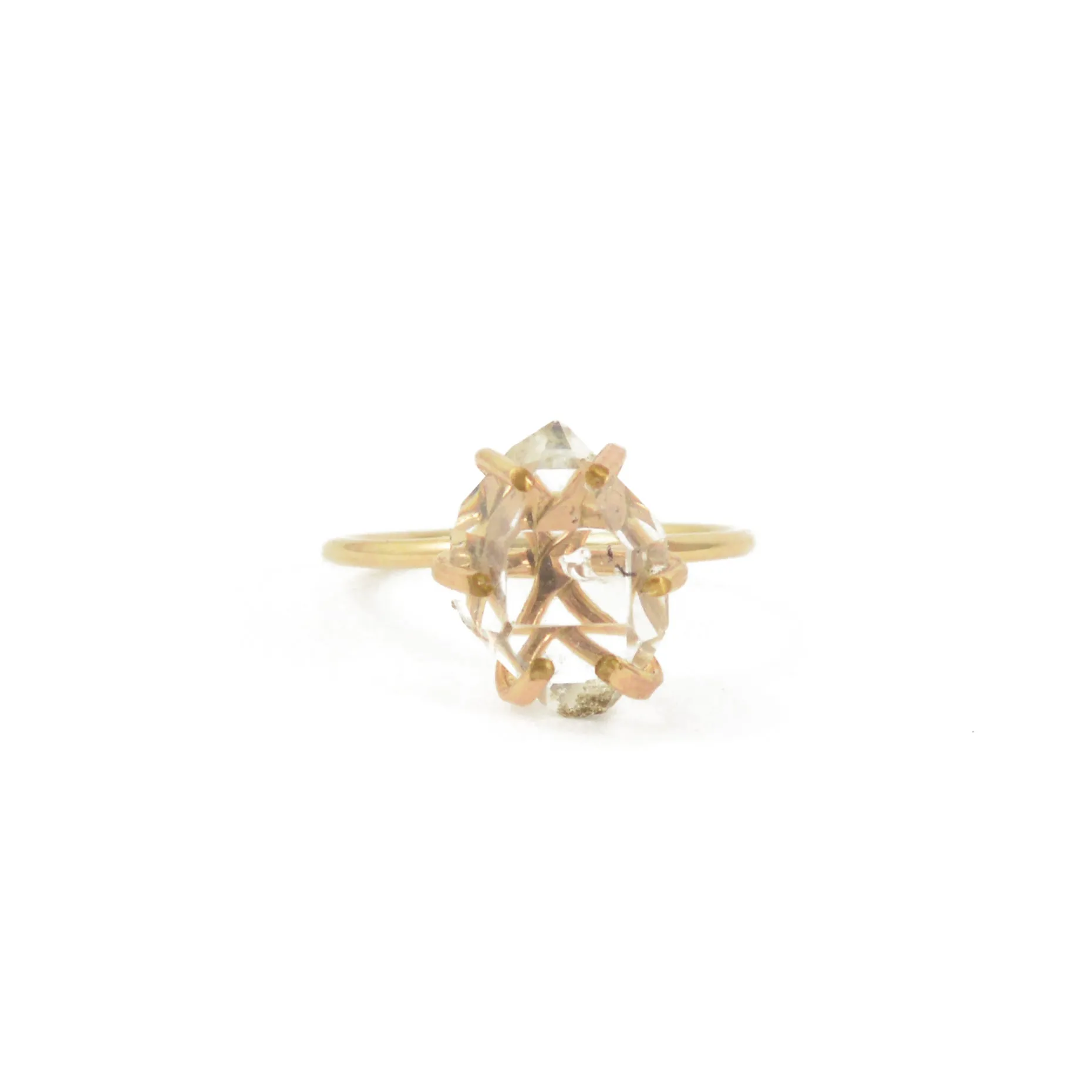 Herkimer Diamond Ring in Gold