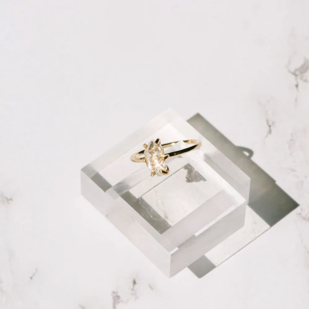 Herkimer Diamond Ring in Gold
