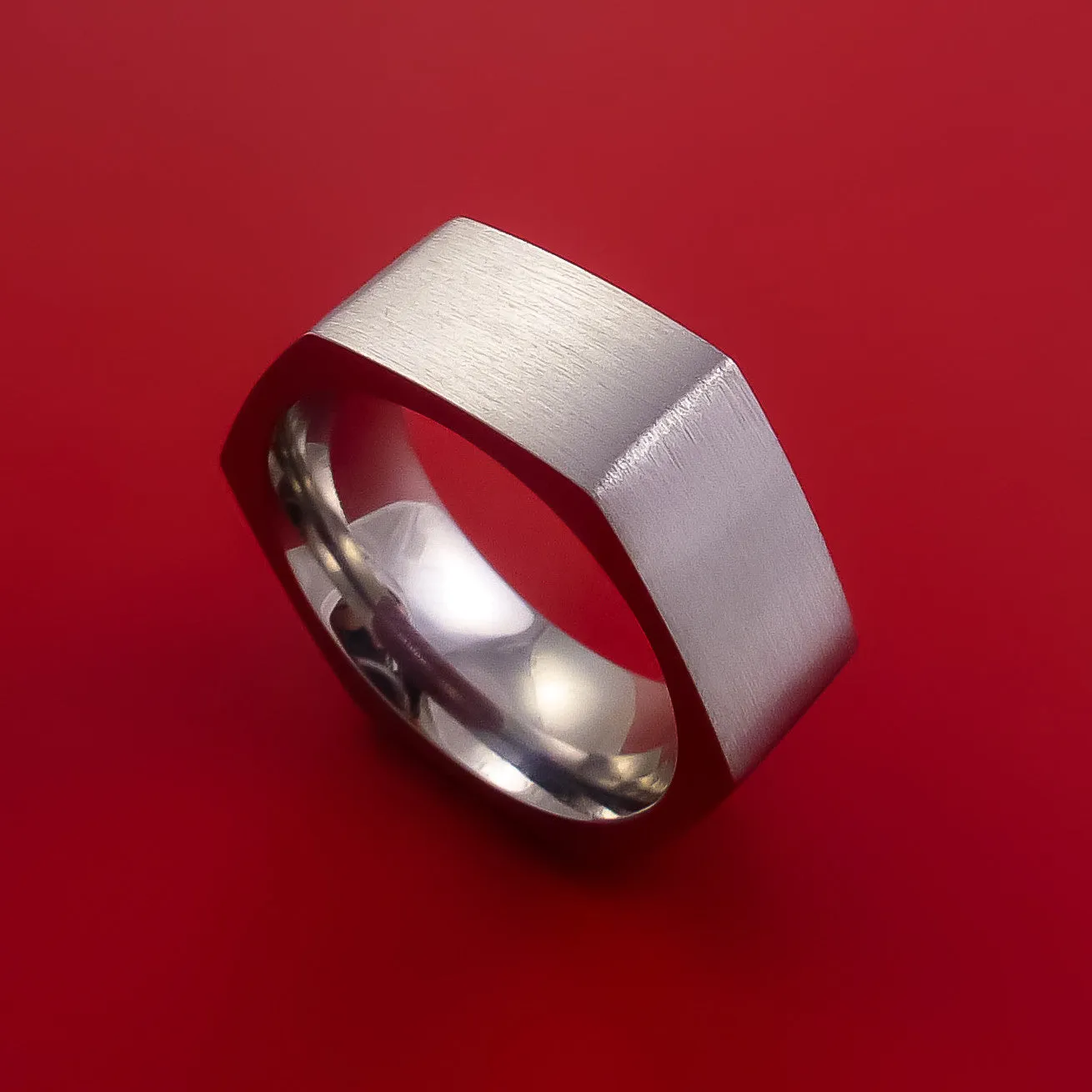 Hexagon Titanium Band Custom Made Ring