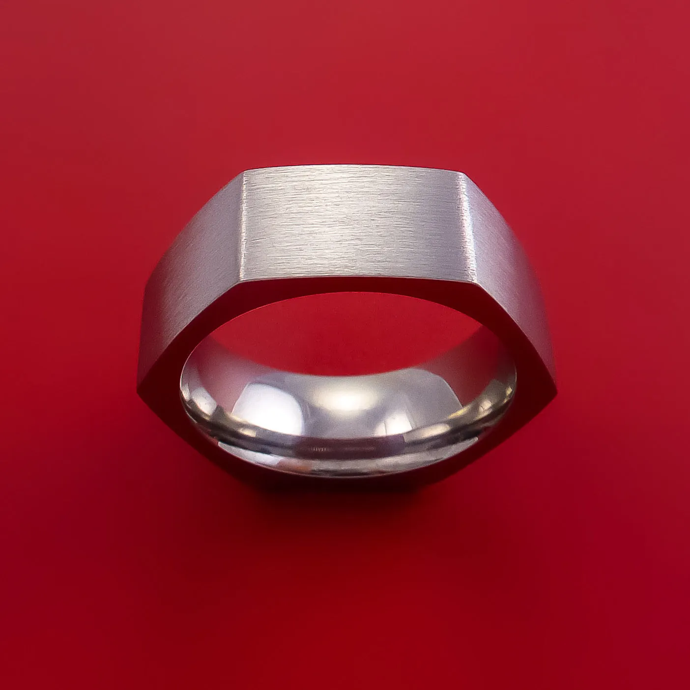 Hexagon Titanium Band Custom Made Ring