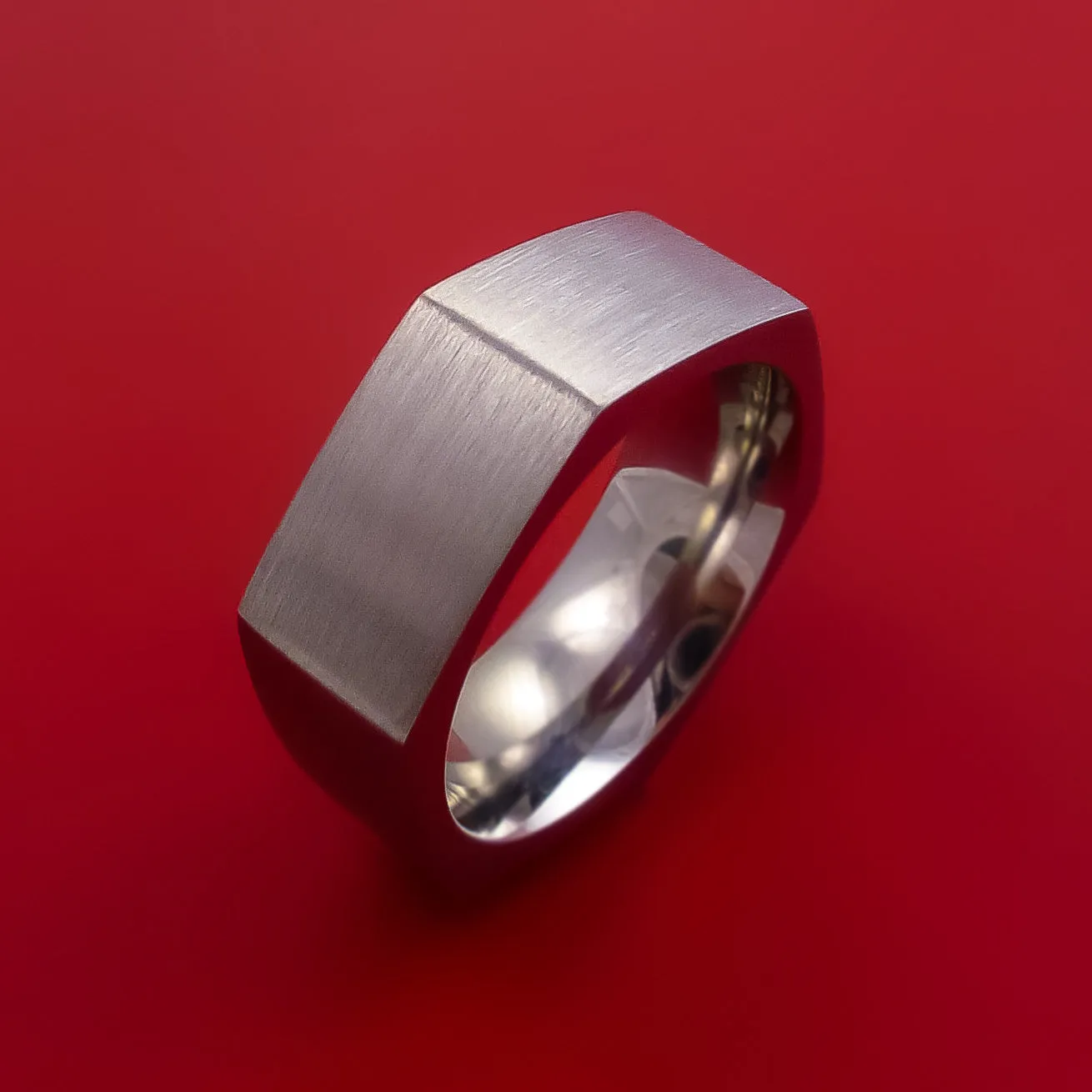 Hexagon Titanium Band Custom Made Ring
