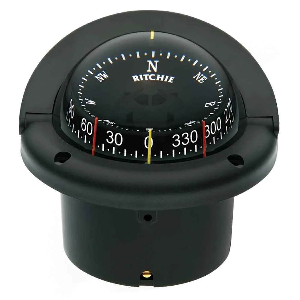 HF-743 Helmsman Combidial Compass - Flush Mount - Black