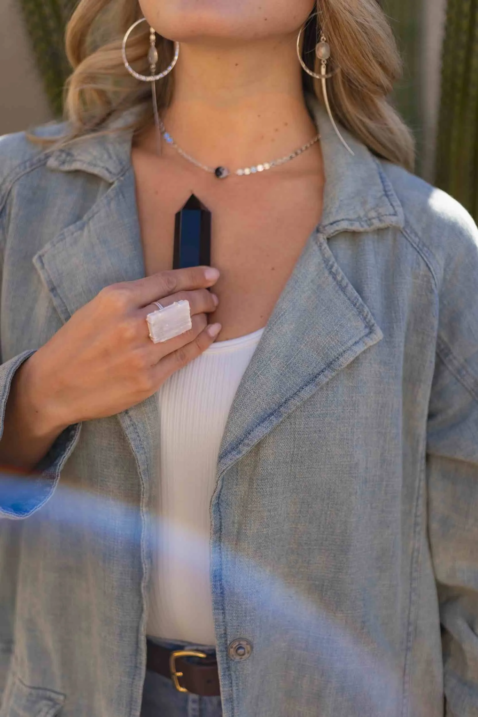 I Vibe High Selenite Ring
