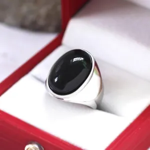 Imitation Natural Agate Inlaid Color Gemstone Ring Men's Retro Domineering Fashion Simple Imitation Cat's Eye Stone
