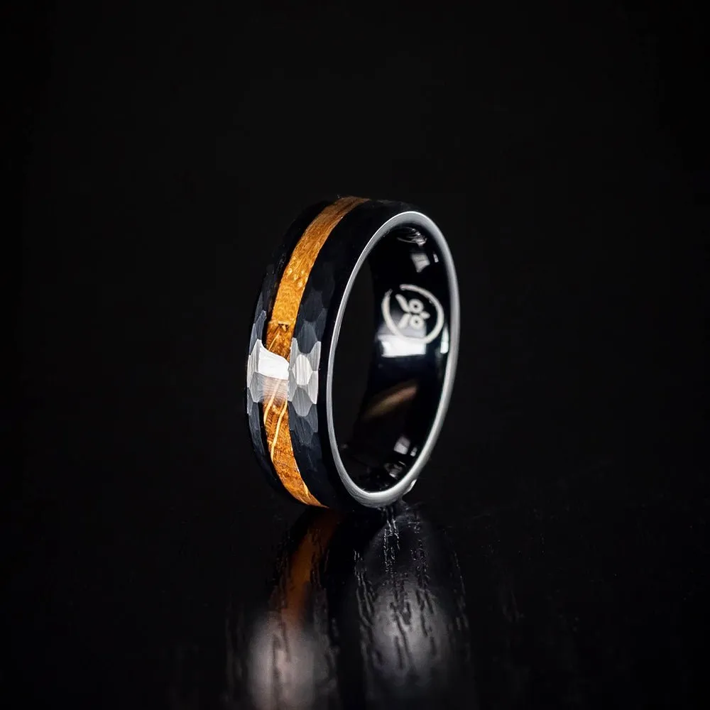 Johnny Black Double - Whiskey Barrel Men's Tungsten Ring