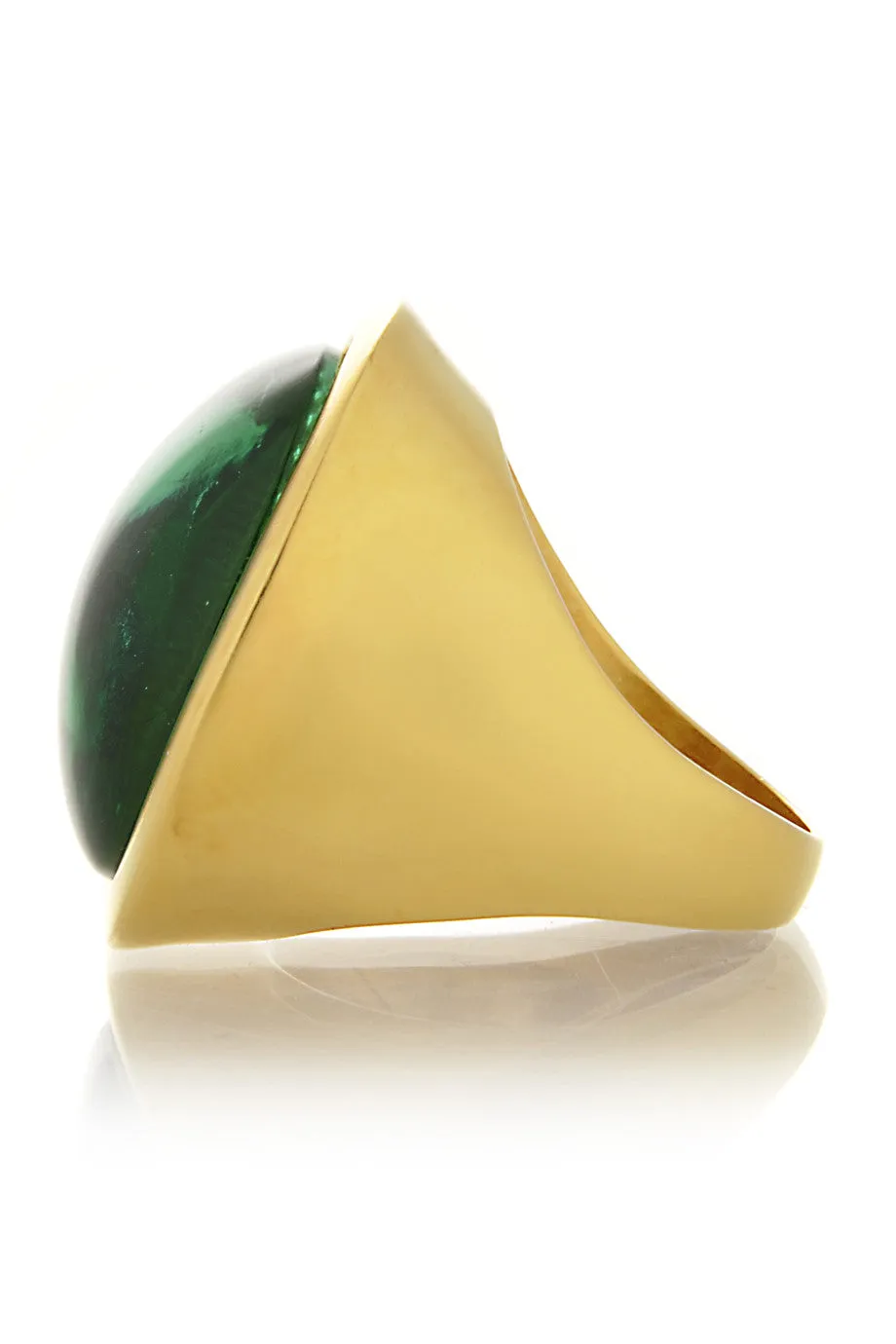 KENNETH JAY LANE EMERALD Oval Green Crystal Cocktail Ring