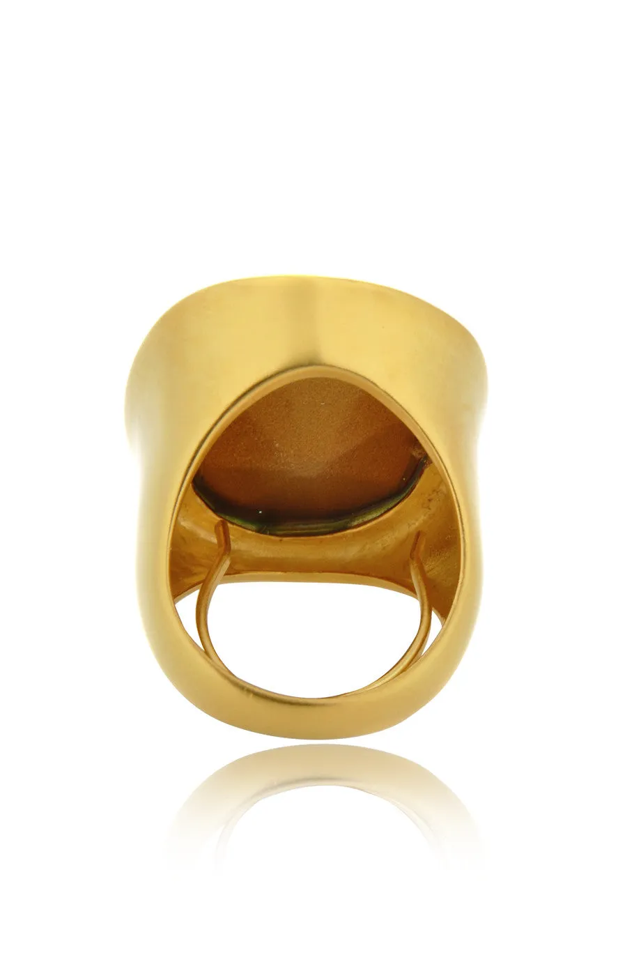 KENNETH JAY LANE EMERALD Oval Green Crystal Cocktail Ring