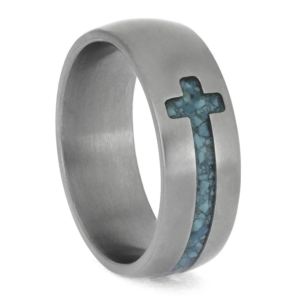 Kingman Turquoise Cross Ring