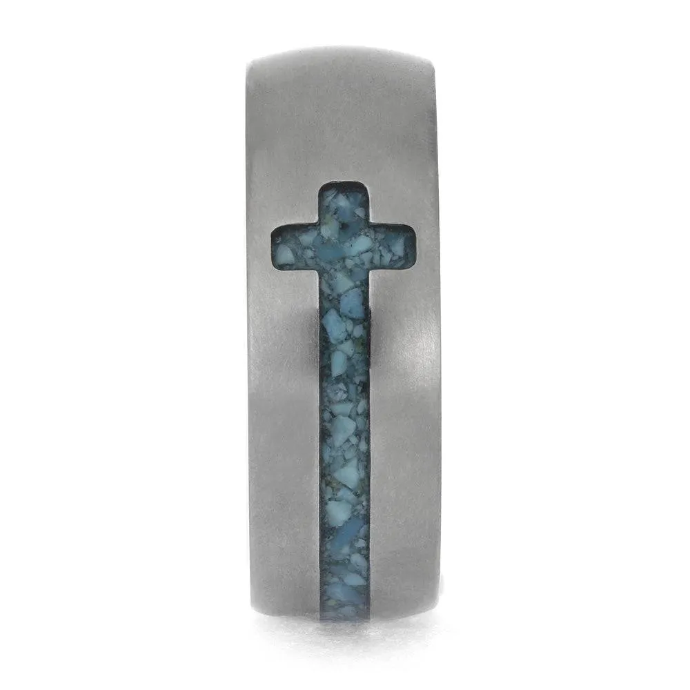 Kingman Turquoise Cross Ring