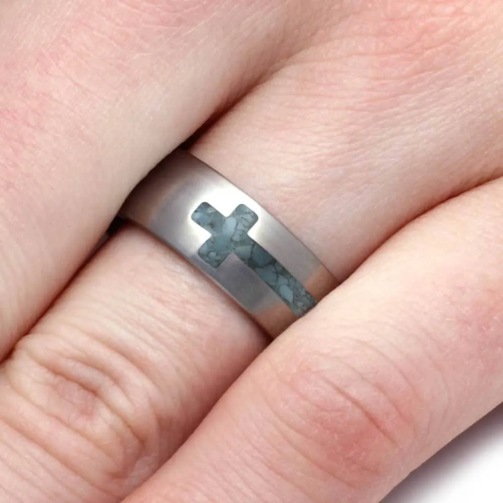 Kingman Turquoise Cross Ring
