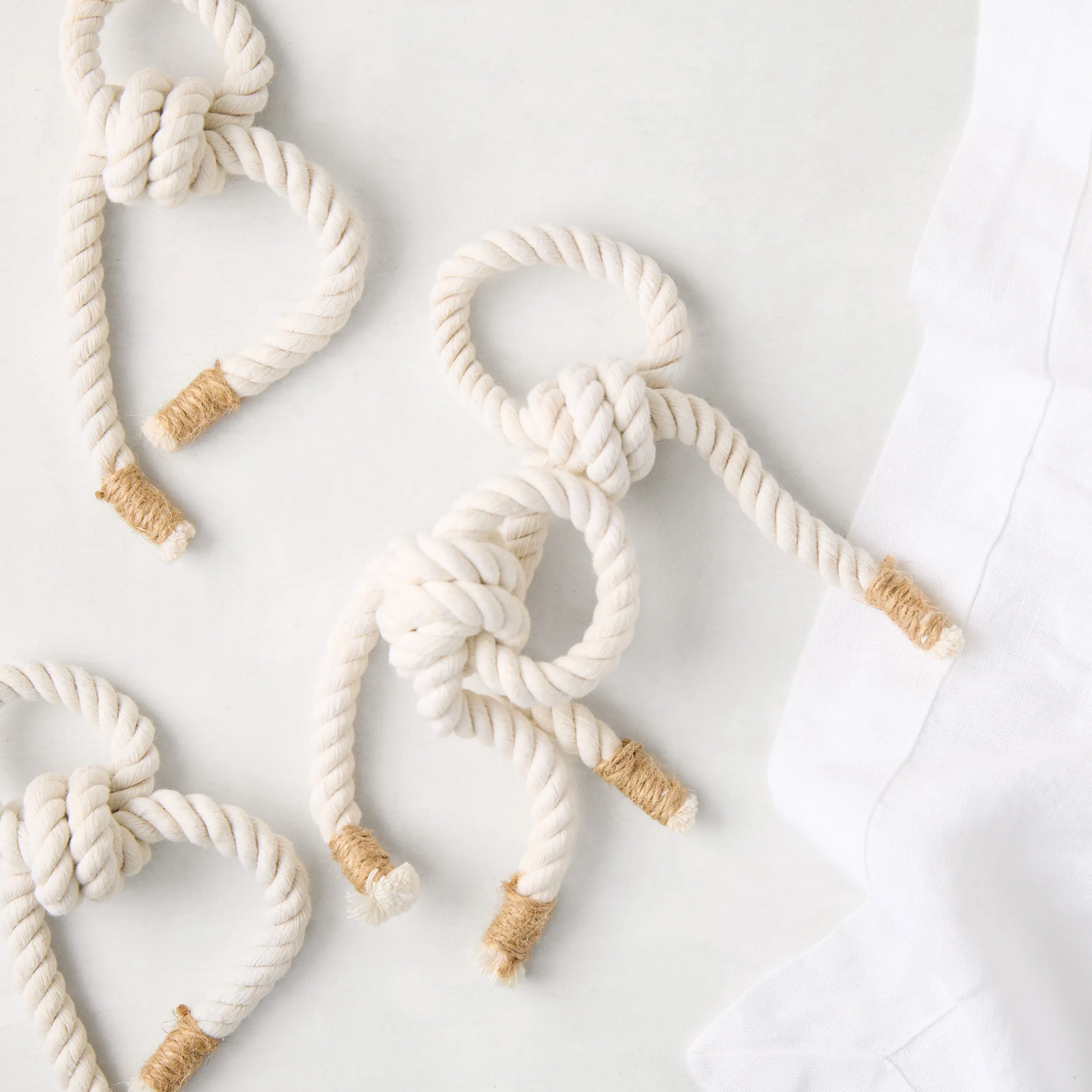 Knotted Rope Napkin Ring, Set of 4