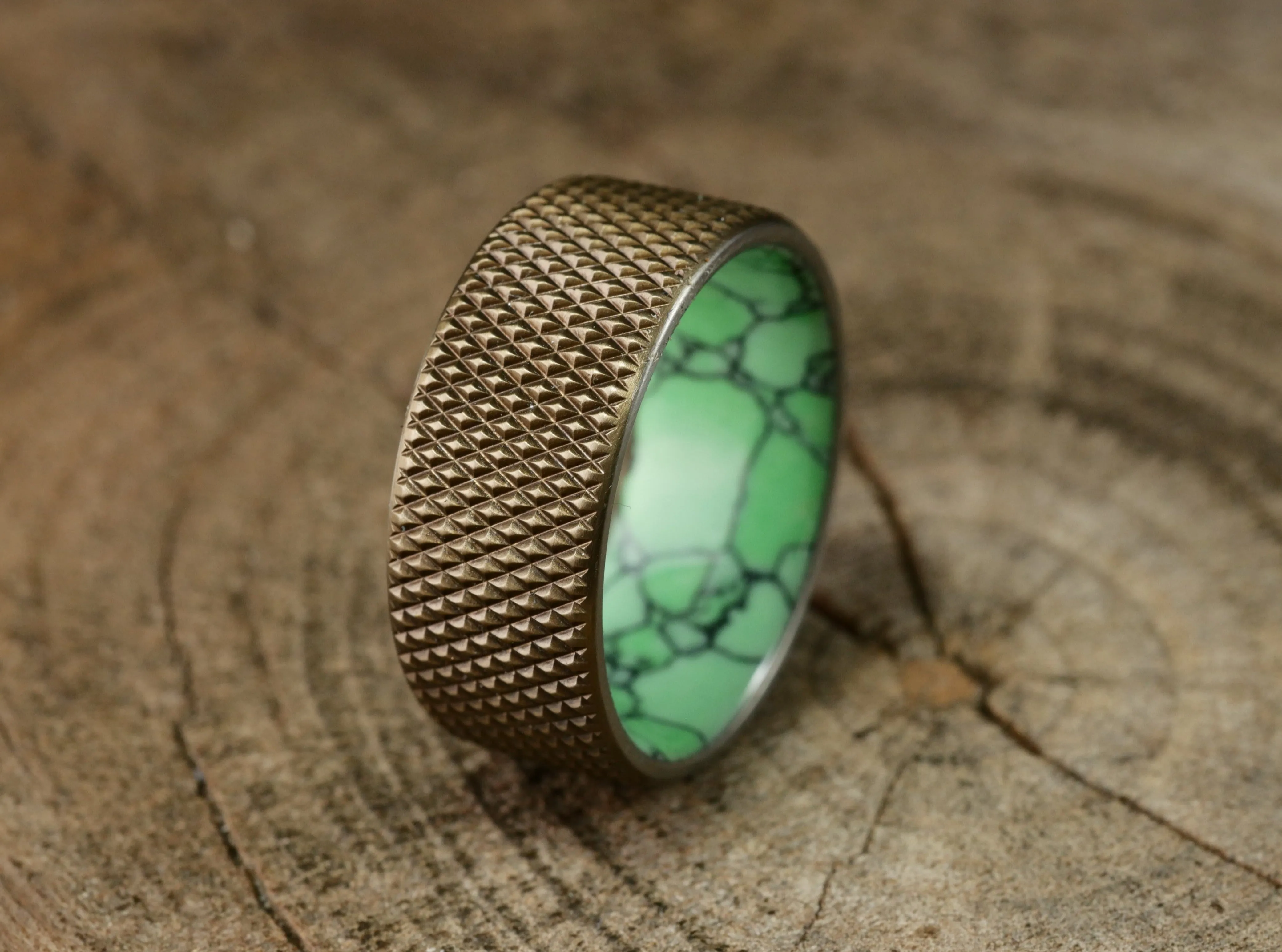 Knurled Duality (Variscite & Burnt Bronze finish)