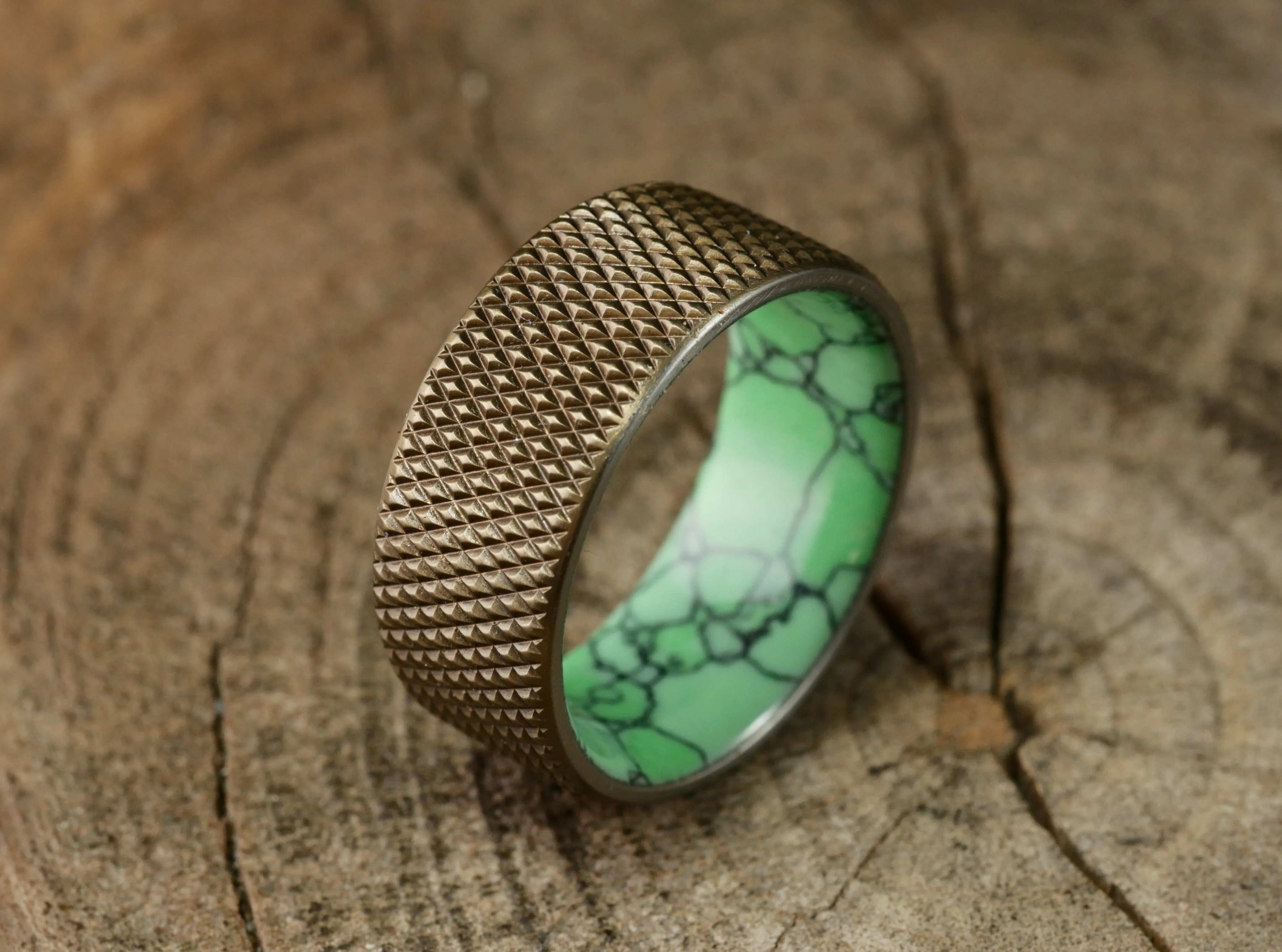 Knurled Duality (Variscite & Burnt Bronze finish)
