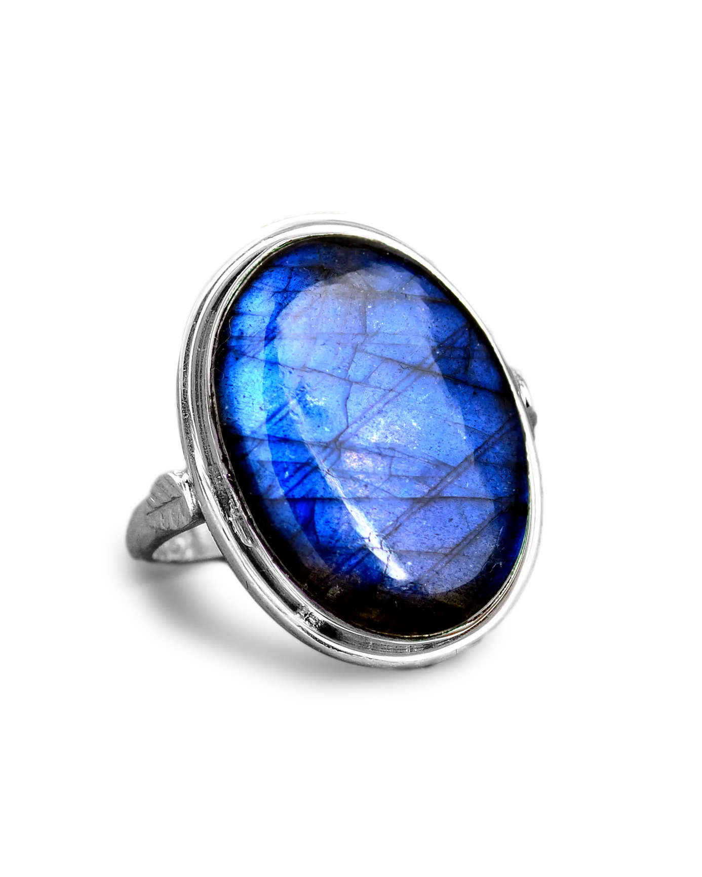Labradorite Leaf Ring Sterling Silver