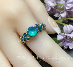 Laguna DeLite Ring, Genuine Swarovski Crystal, Handmade Ring, 14K GF US Size 8