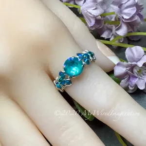 Laguna DeLite Ring, Genuine Swarovski Crystal, Handmade Ring, Sterling Silver, US Size 6.5