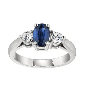 Large Oval Sapphire and Diamond Ring