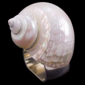 Large Pearl Turbo Shell Napkin Ring | Set of 4