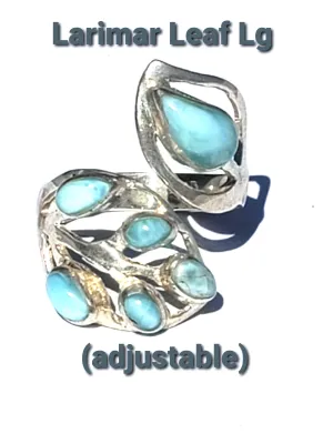 Larimar Leaf Ring