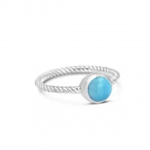 Larimar Rope Stack Ring