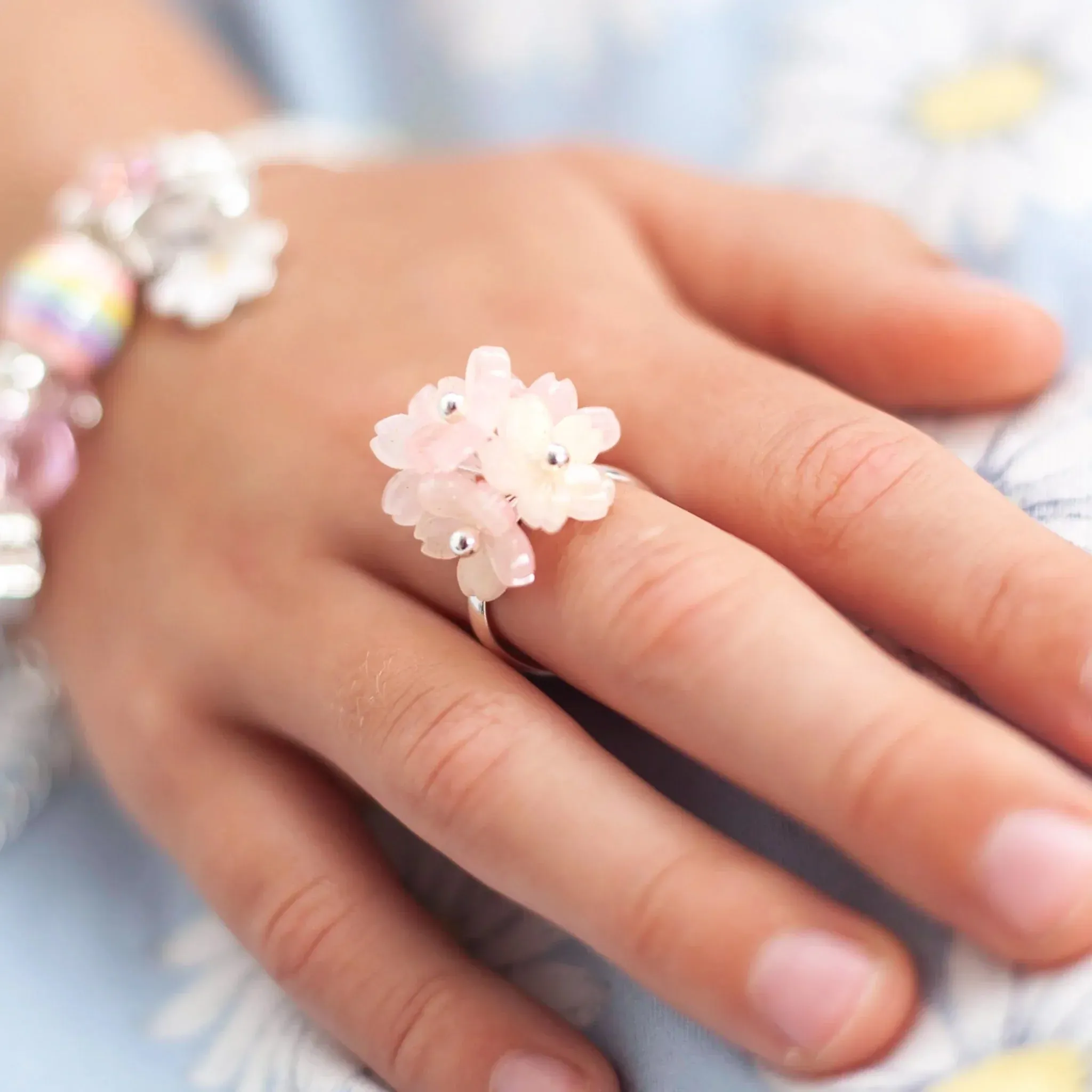 Lauren Hinkley | Pretty Pink Posy Ring (Includes Velvet Clam Shell Box)