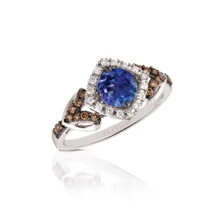 Le Vian Chocolatier Blueberry Tanzanite Chocolate Diamond Compass Halo Ring