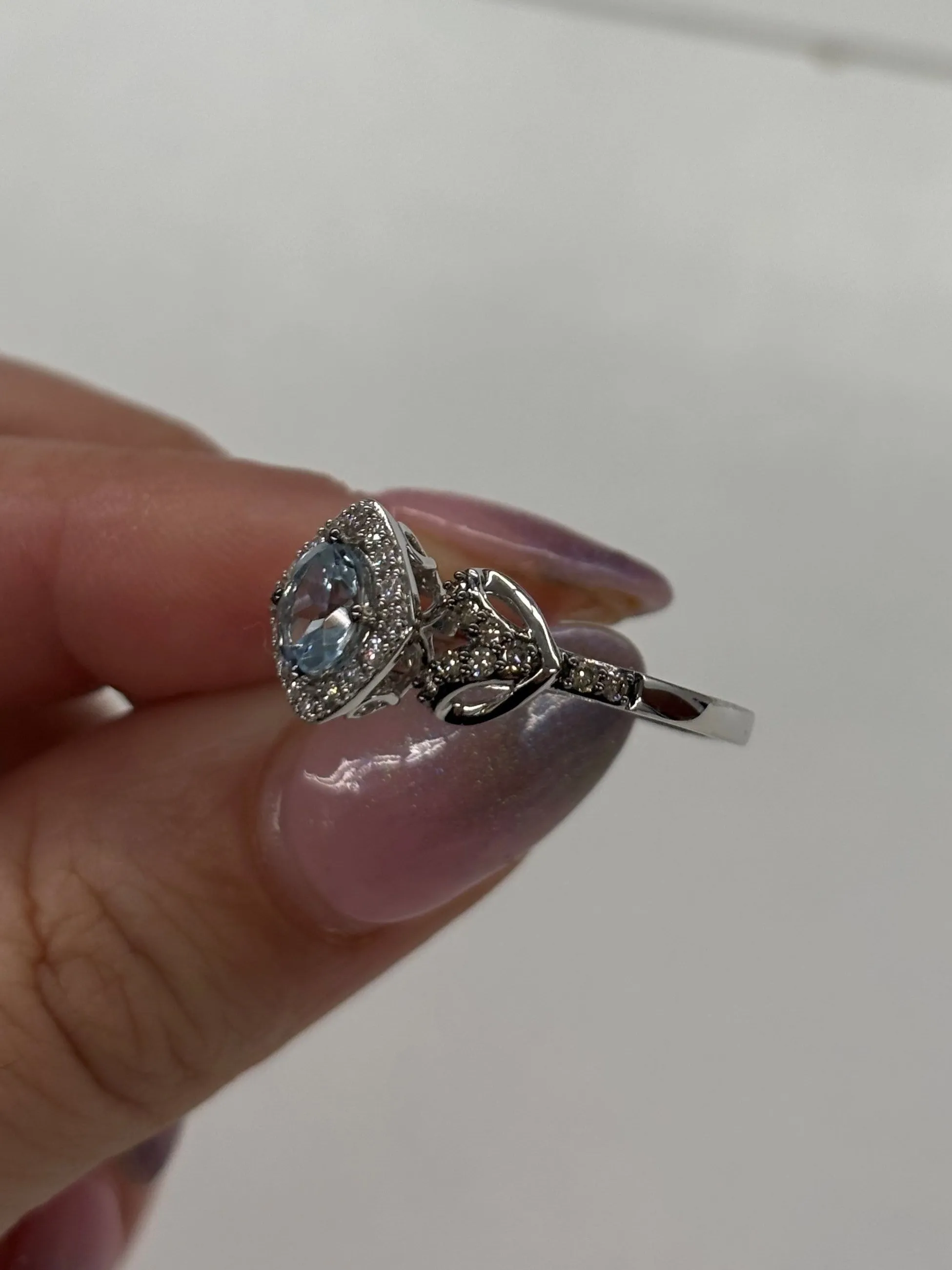 Le Vian Chocolatier Sea Blue Aquamarine Compass Halo Ring