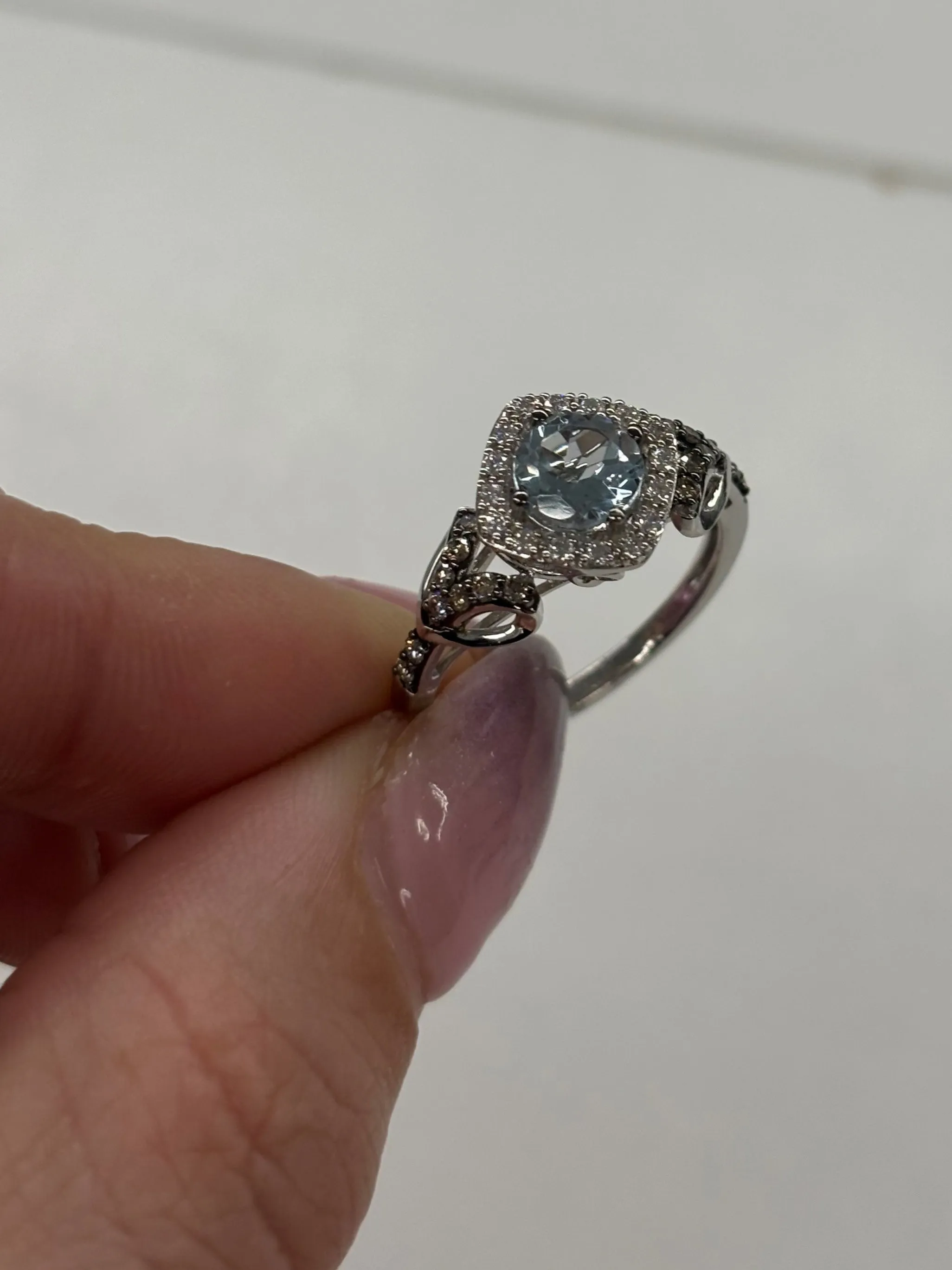Le Vian Chocolatier Sea Blue Aquamarine Compass Halo Ring