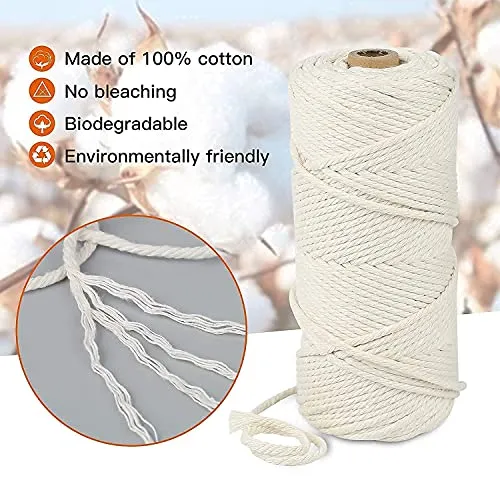 LECZIVOEN Macrame Kit, All in Macrame Supplies 109Yards x 3mm Macrame Cord,DIY Macrame Kit for Adults Beginners, Macrame Beads with Wooden Rings and