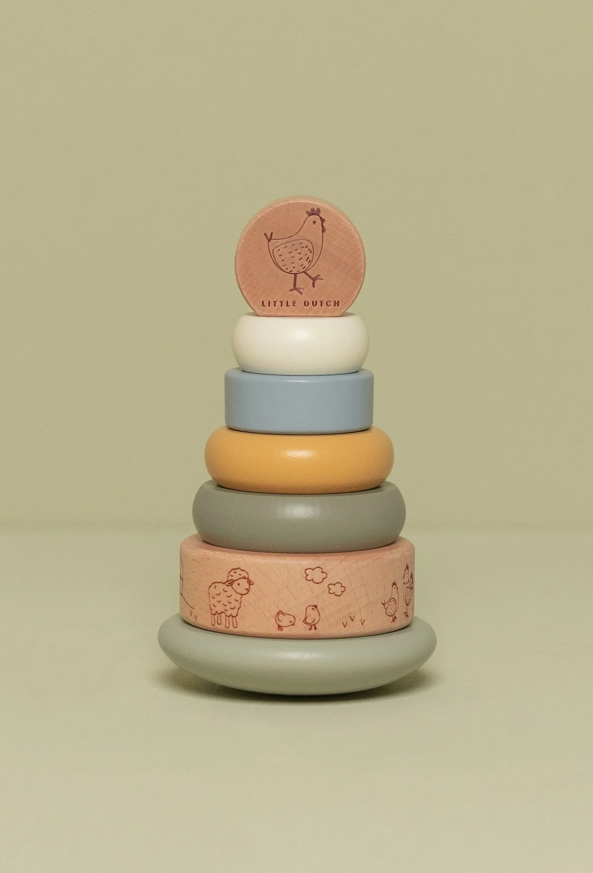 Little Farm Wooden Rocking Ring Stacker Toy