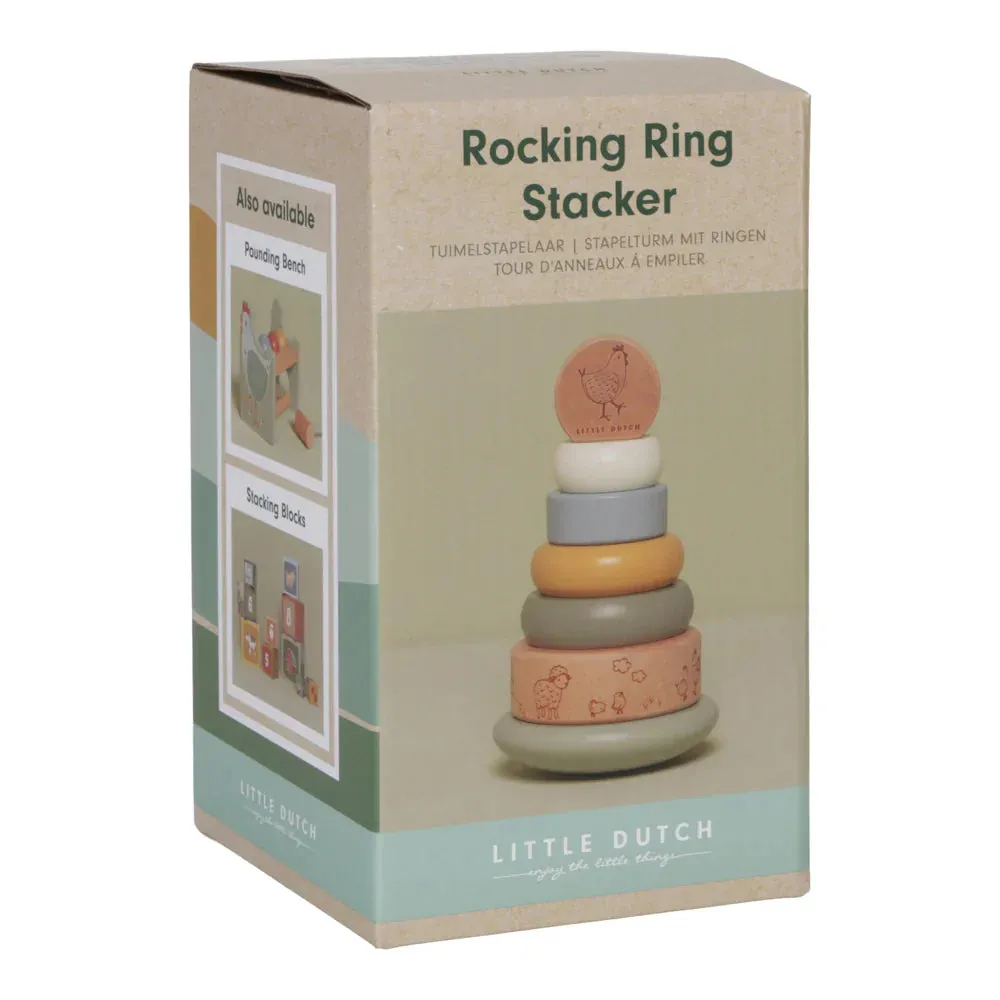 Little Farm Wooden Rocking Ring Stacker Toy