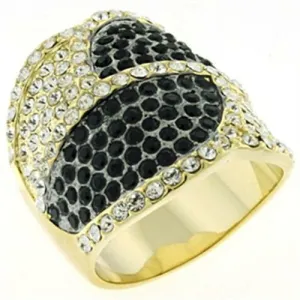 LOA607 Gold & Brush Brass Ring with Top Grade
