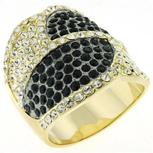 LOA607 Gold & Brush Brass Ring with Top Grade