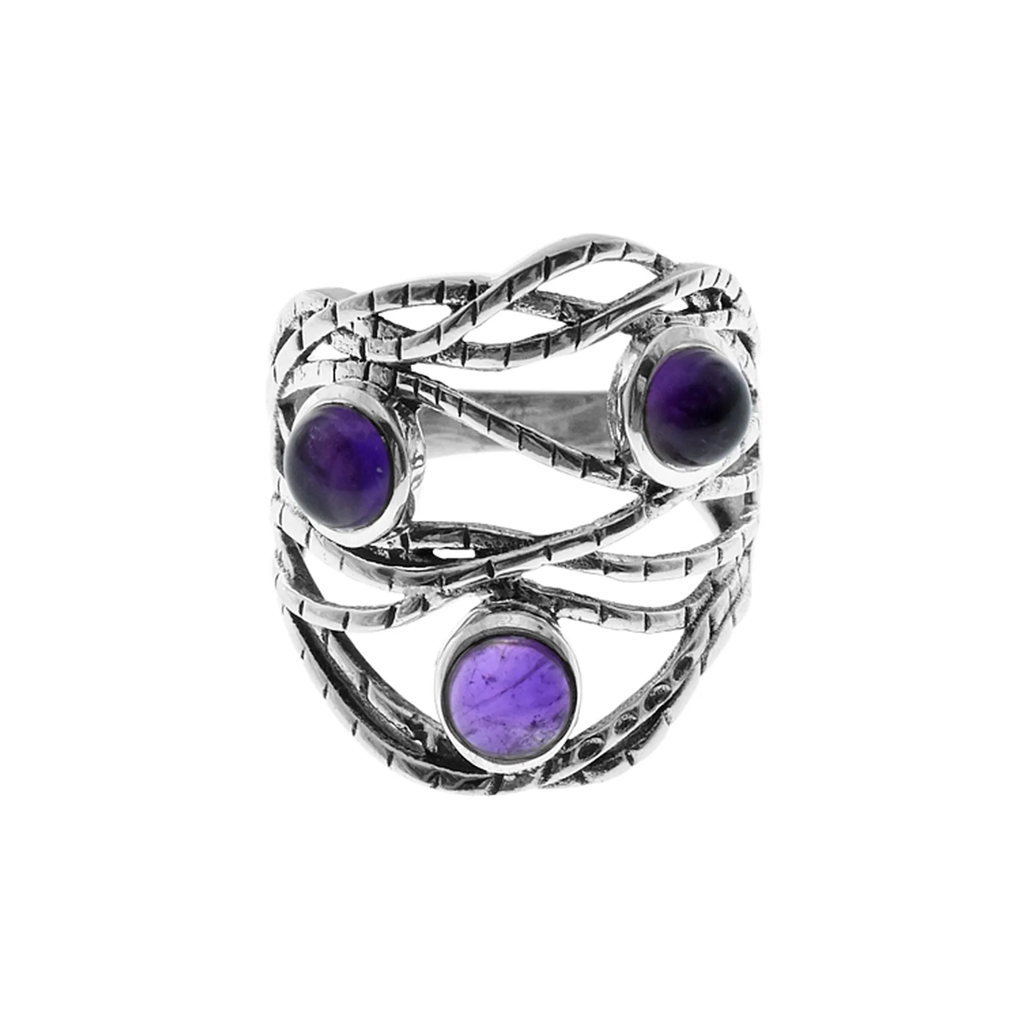Lola intertwining rope amethyst ring