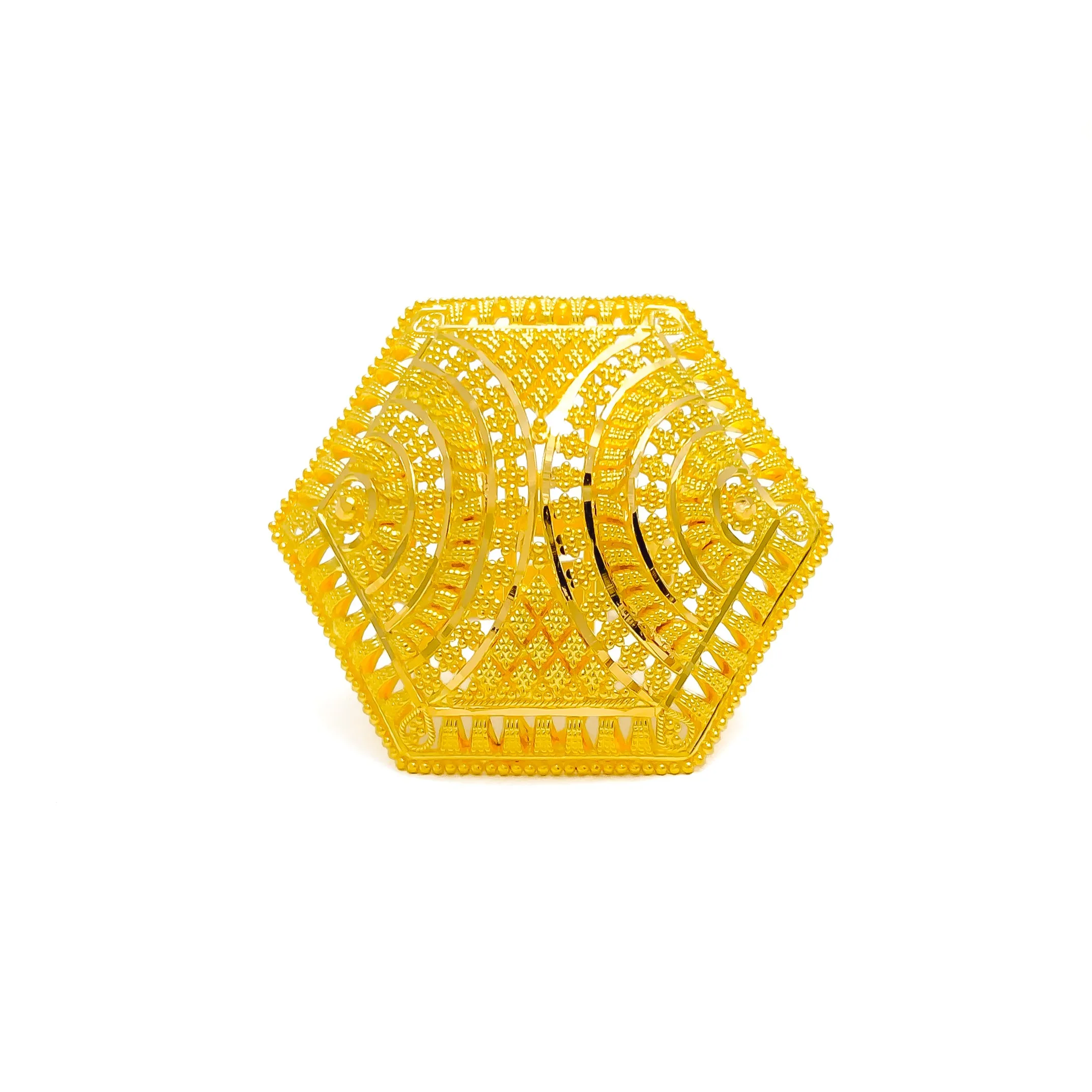 Lovely Geometric 22k Gold Statement Ring