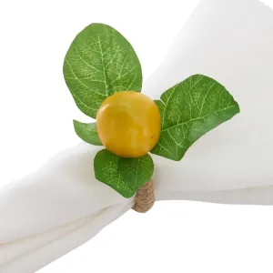 Lovely Lemon Rope Ring Napkin Rings - Set of 4
