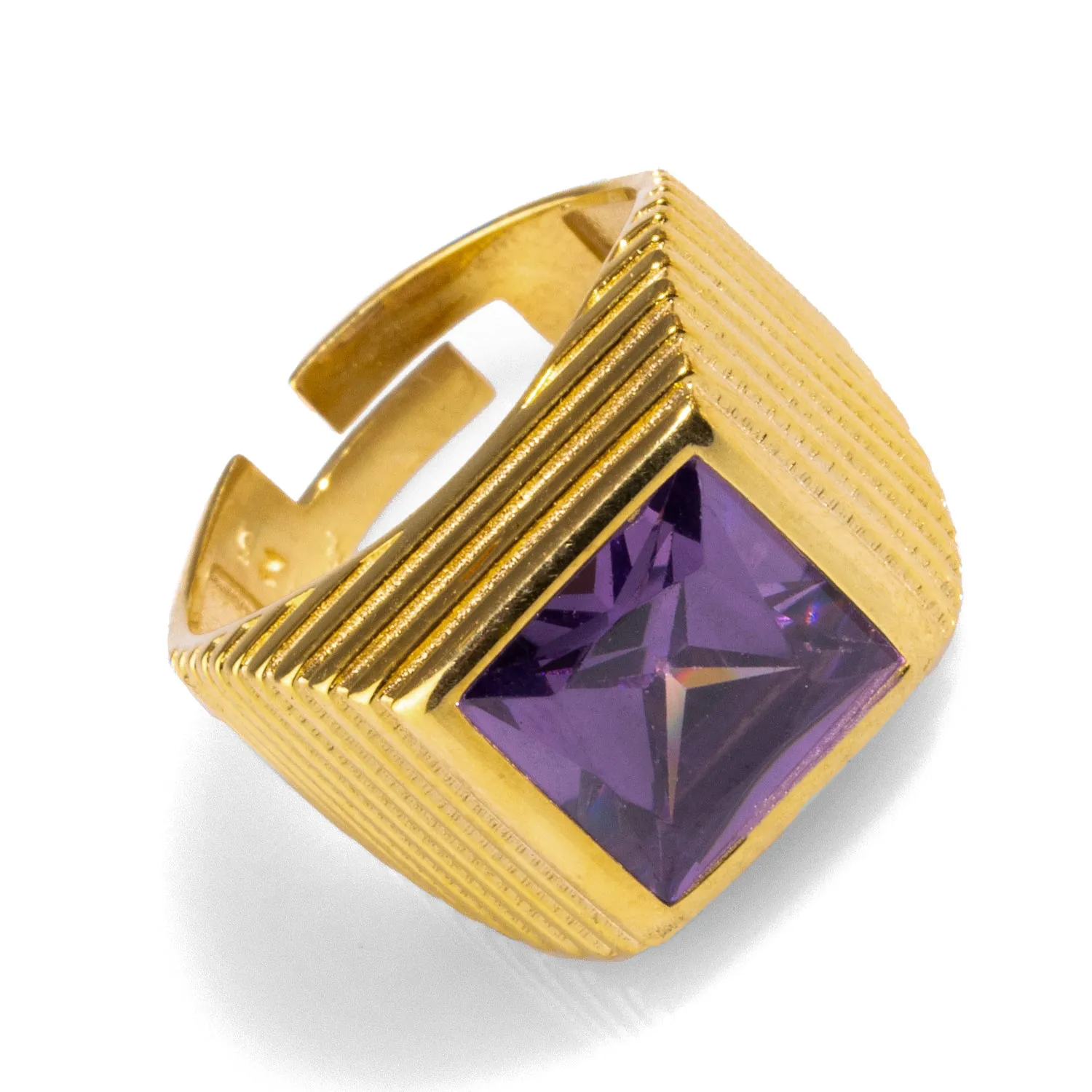 Majestic Amethyst & Gold Vermeil Chunky Signet Ring