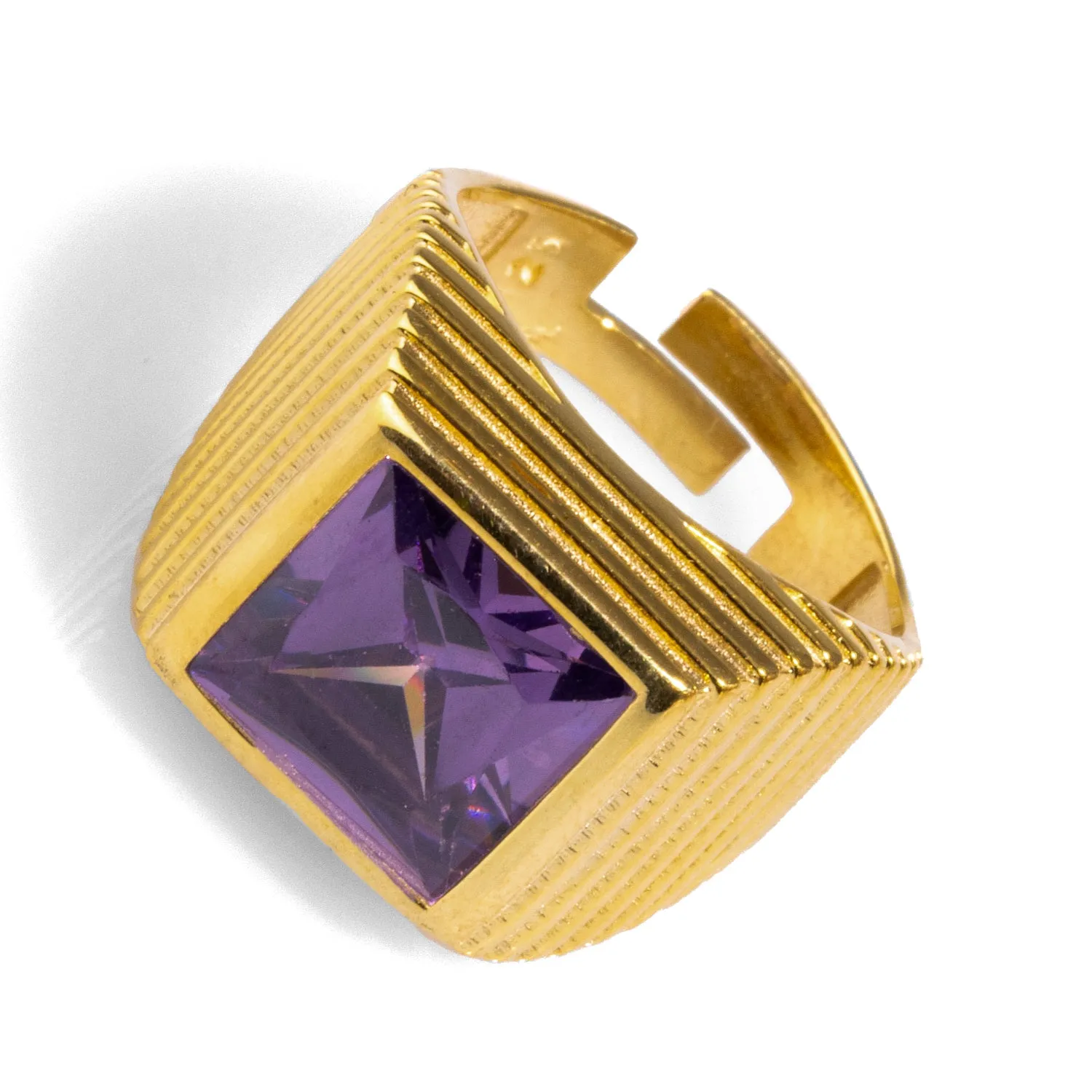 Majestic Amethyst & Gold Vermeil Chunky Signet Ring