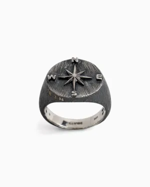 Marine Texture Compass Ring
