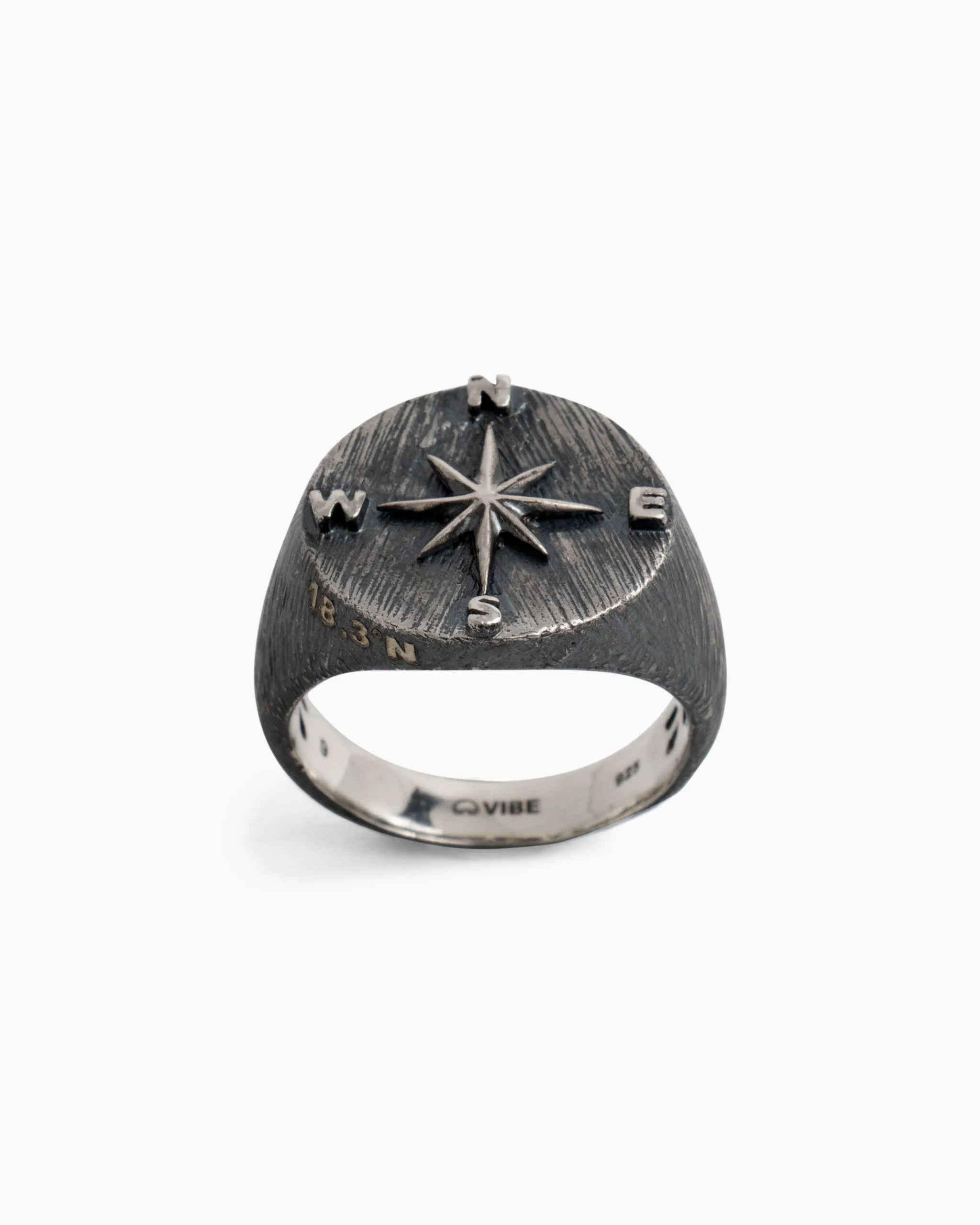 Marine Texture Compass Ring