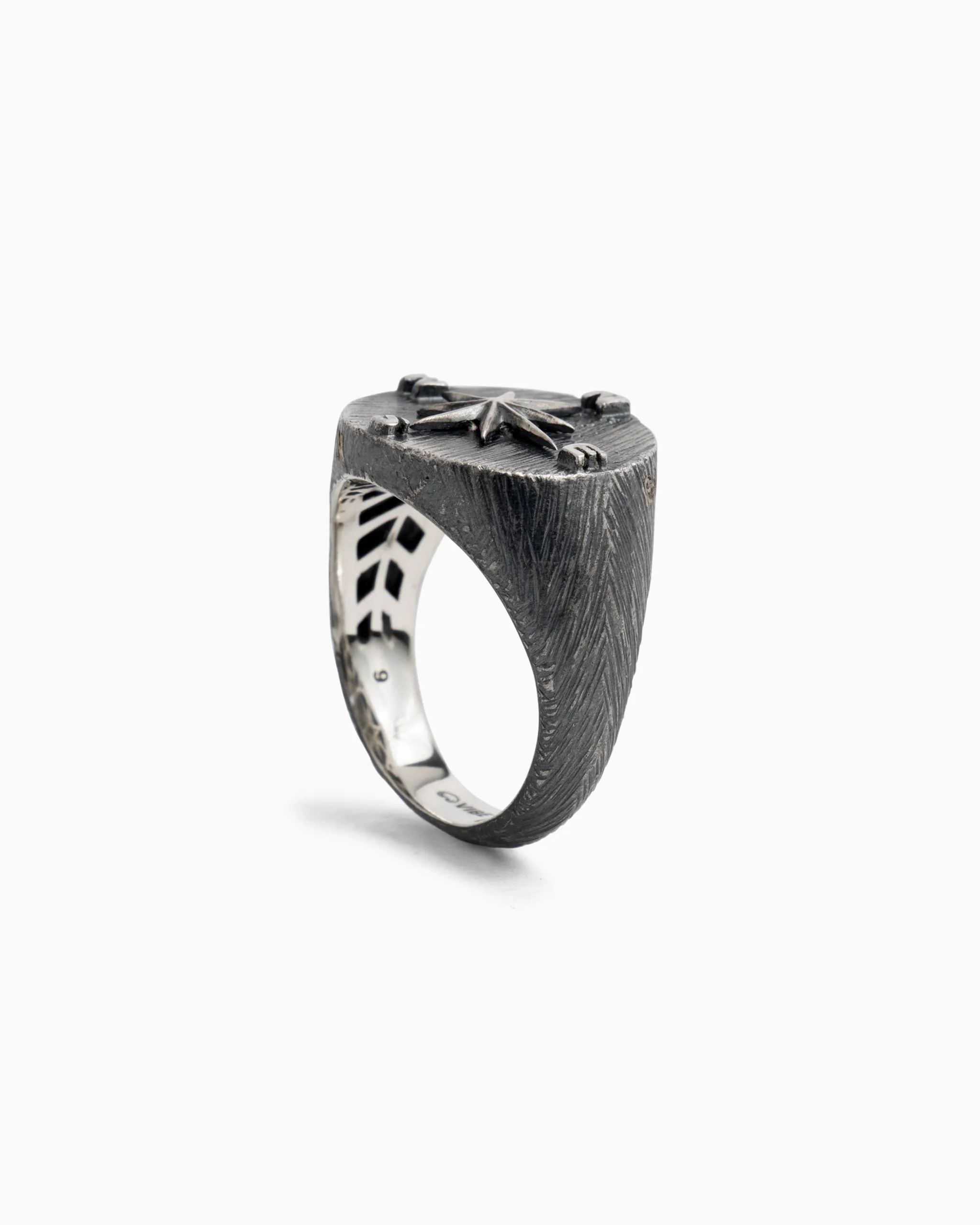 Marine Texture Compass Ring