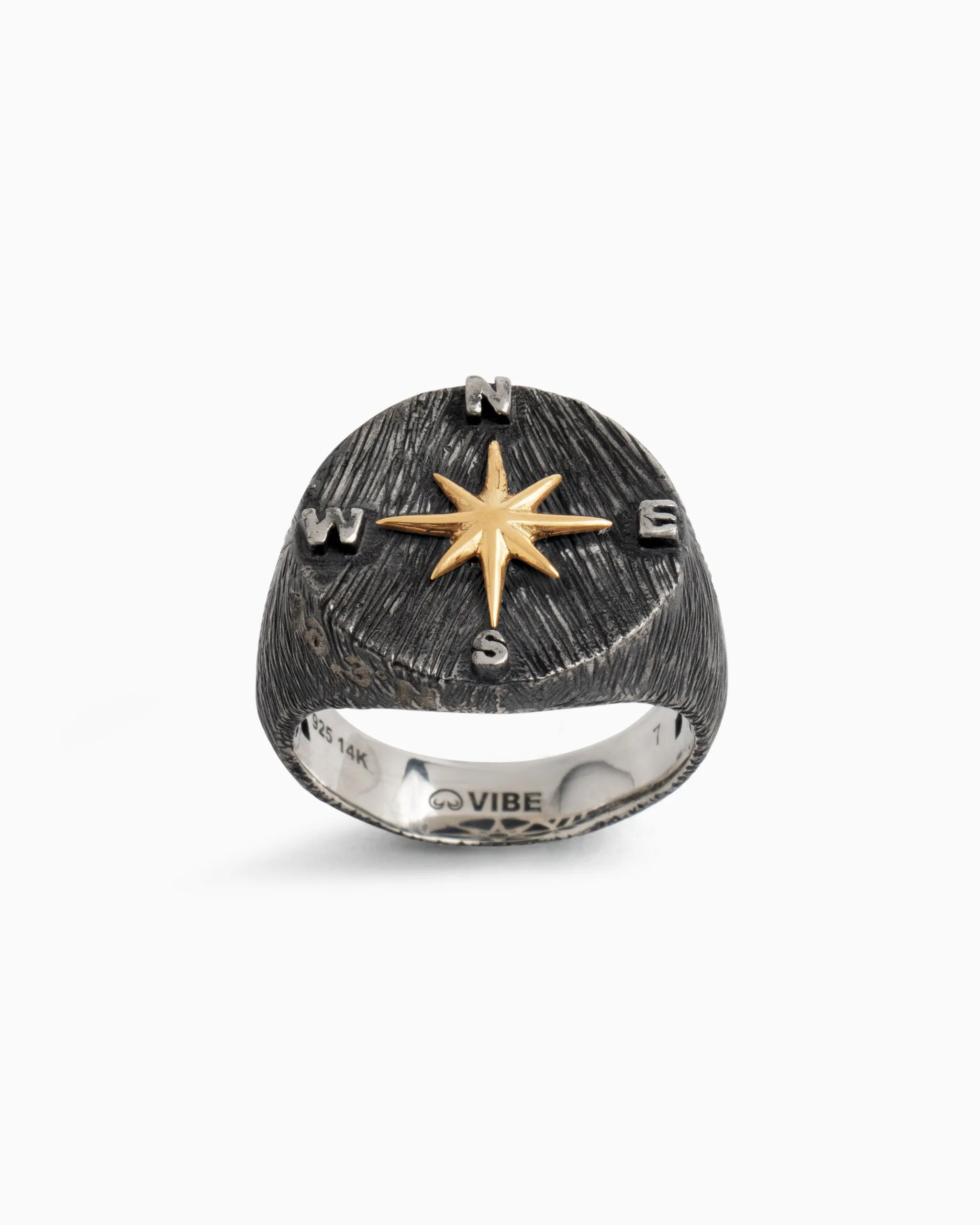 Marine Texture Compass Ring