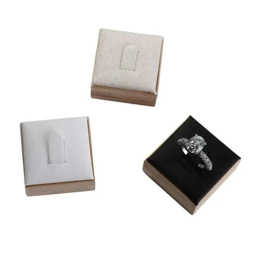 Market Jewelry Display Solid Color Travel Wedding Ring Box Wooden Jewelry Show Props Ring Holder Case Earrings Rings Organizer