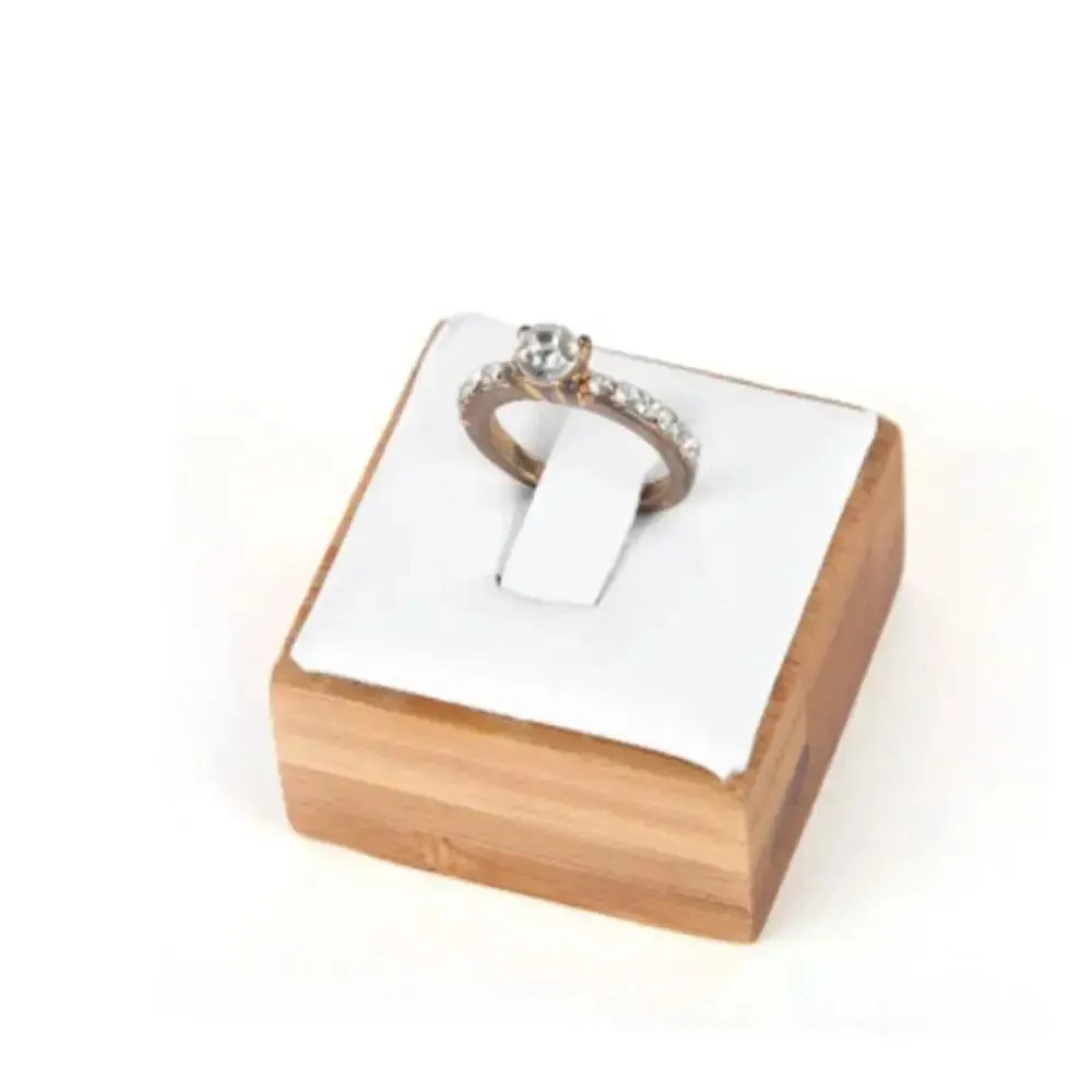 Market Jewelry Display Solid Color Travel Wedding Ring Box Wooden Jewelry Show Props Ring Holder Case Earrings Rings Organizer