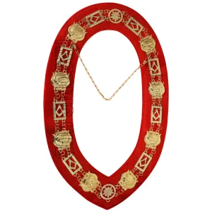 Masonic Grotto Chain Collar – Gold Plated with Velvet Backing